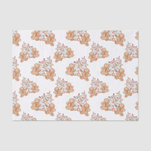 Gingerbread boy, girl Christmas tree Tissue Paper
