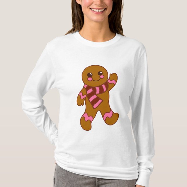 Gingerbread Boy Holiday T-Shirt (Front)