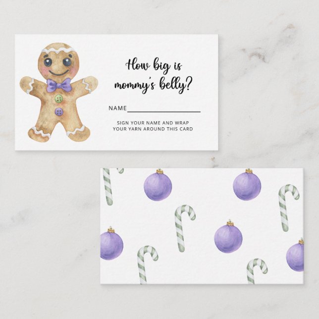Gingerbread boy how big is mommy's belly enclosure card (Front/Back)