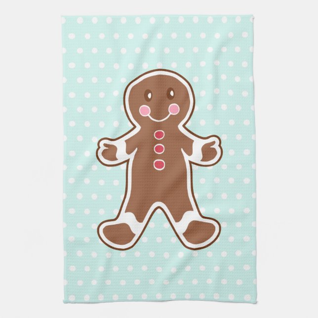 Gingerbread Boy Kitchen Towel (Vertical)