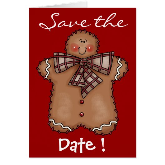 Gingerbread Boy Save the Date Card by SRF (Front)