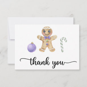 Gingerbread boy thank you card