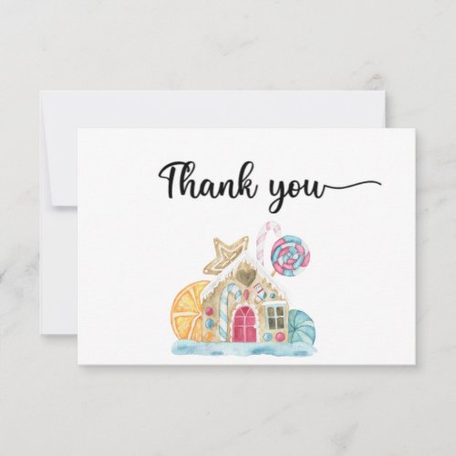 Gingerbread boy thank you card