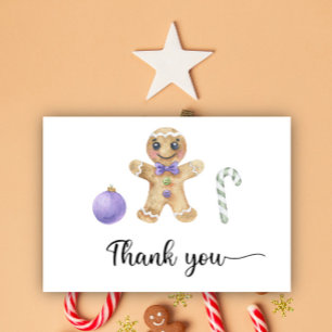 Gingerbread boy thank you card