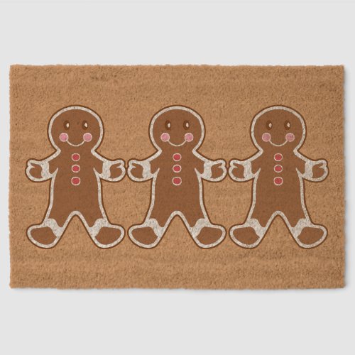 Gingerbread Boys Doormat Fiber Doormat