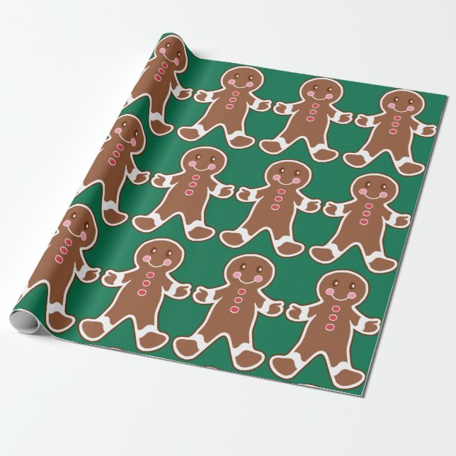 Gingerbread Boys Holiday Wapping Paper (Unrolled)