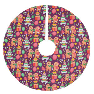 Gingerbread Brushed Polyester Tree Skirt