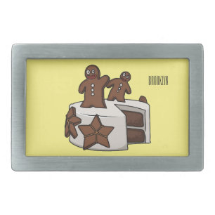 Gingerbread cake cartoon illustration belt buckle