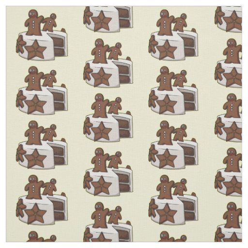 Gingerbread cake cartoon illustration fabric