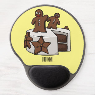 Gingerbread cake cartoon illustration gel mouse pad
