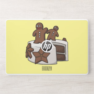Gingerbread cake cartoon illustration HP laptop skin