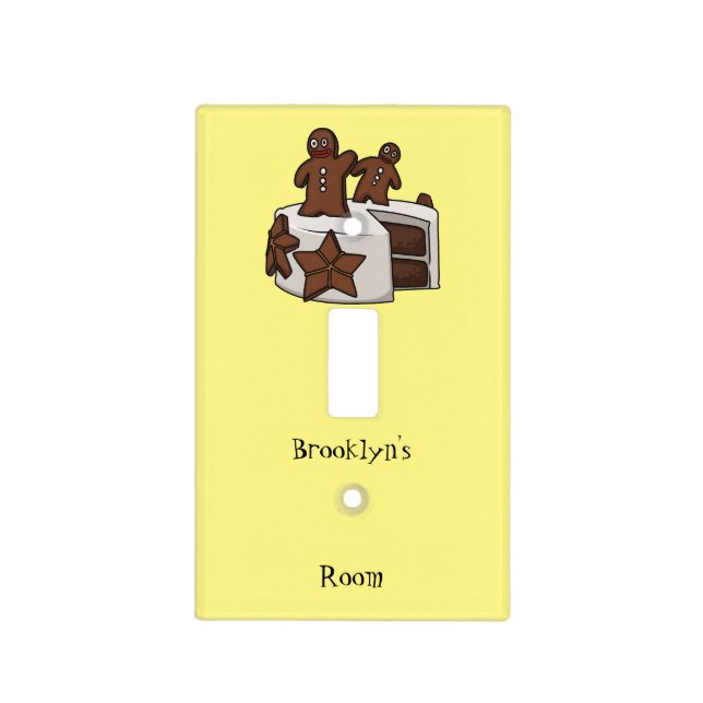 Gingerbread cake cartoon illustration light switch cover (Front)