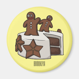 Gingerbread cake cartoon illustration magnet