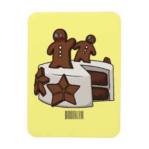 Gingerbread cake cartoon illustration magnet