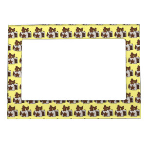 Gingerbread cake cartoon illustration magnetic frame