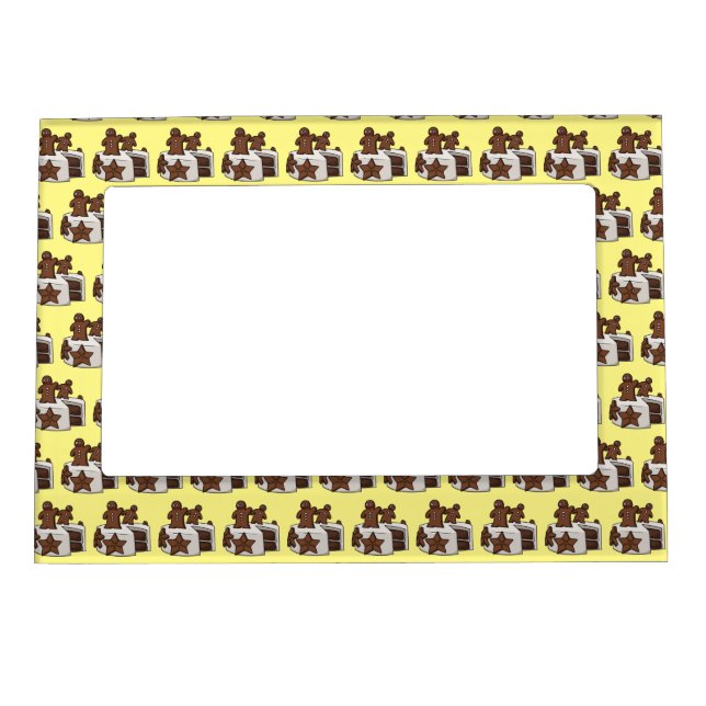 Gingerbread cake cartoon illustration magnetic frame (Front)