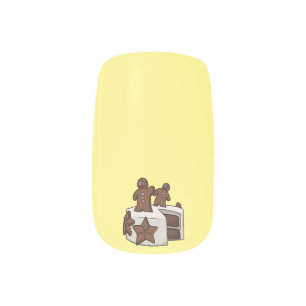 Gingerbread cake cartoon illustration minx nail art