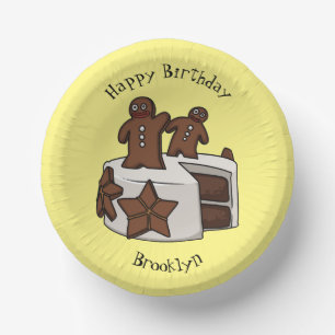 Gingerbread cake cartoon illustration paper bowls