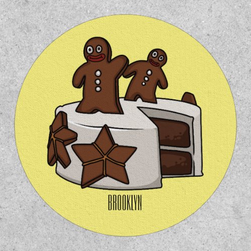 Gingerbread cake cartoon illustration patch