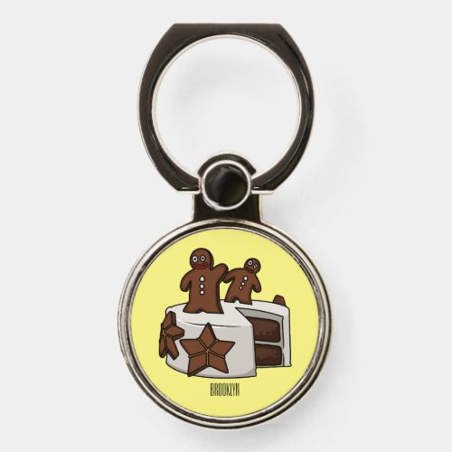 Gingerbread cake cartoon illustration phone ring stand