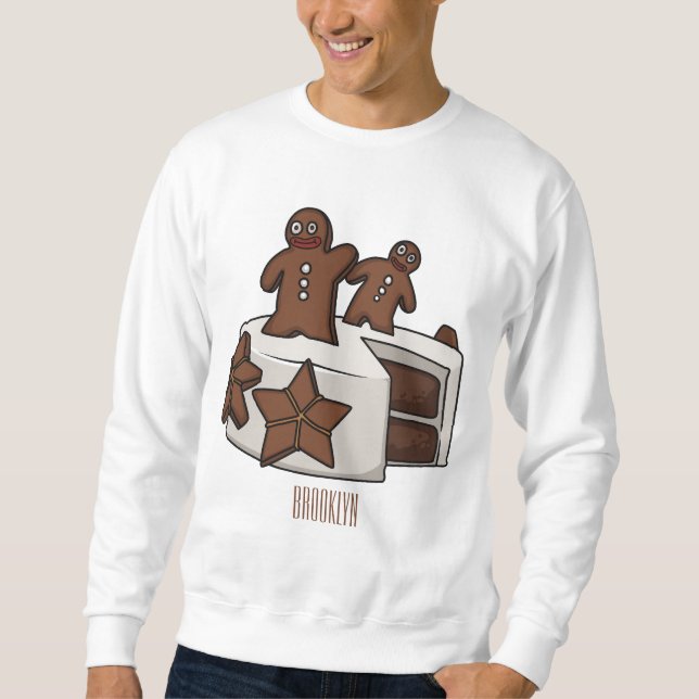 Gingerbread cake cartoon illustration sweatshirt (Front)