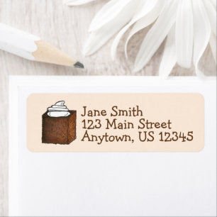 Gingerbread Cake Slice Christmas Holiday Baking Label