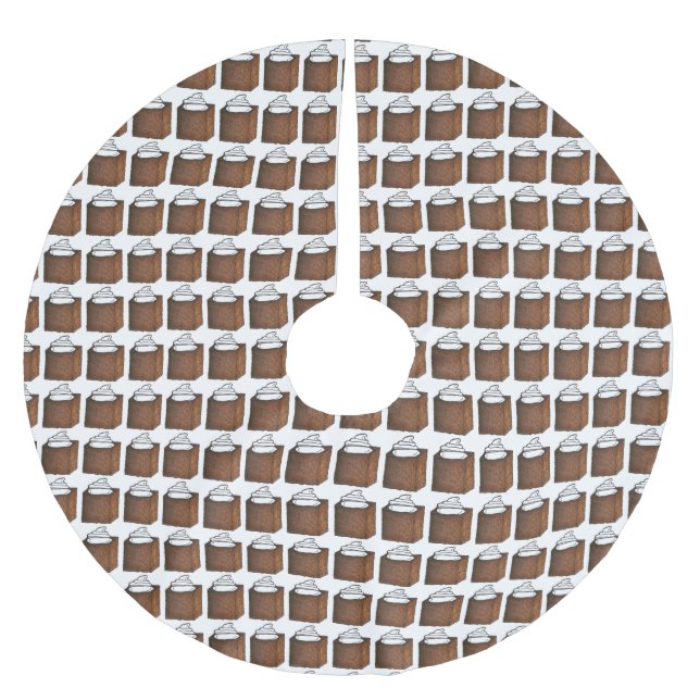 Gingerbread Cake Slice Foodie Christmas Baking Brushed Polyester Tree Skirt (Front)