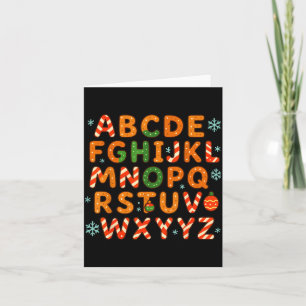 Gingerbread Candy Cane Alphabet Christmas Letters  Card
