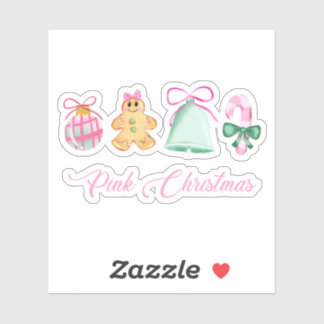 Gingerbread, Candy Cane & Pastel Ornaments Sticker