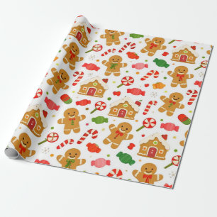 Gingerbread & Candy Cane Wrapping Paper