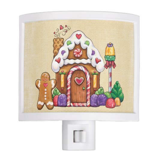 Gingerbread Candy House Night Light (Front)