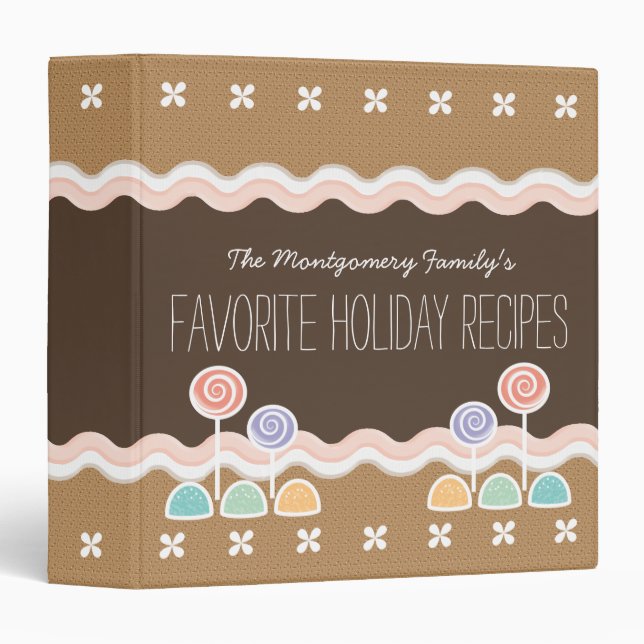 Gingerbread Candyland Recipe Binder Album (Front/Spine)