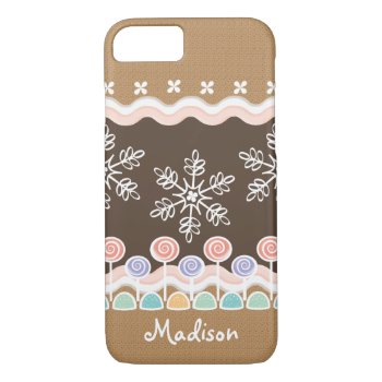 Gingerbread Candyland Winter Wonderland Iphone 8/7 Case by cutecases at Zazzle