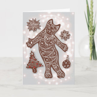 Gingerbread Cat & Christmas Cookies Card