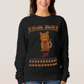 Gingerbread Cat With A Red Bow Sweatshirt by XmasJoy at Zazzle