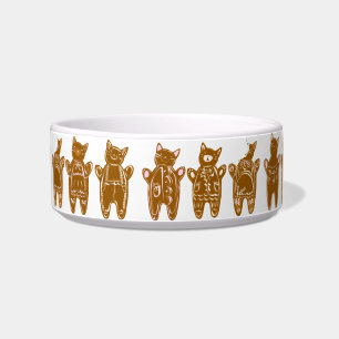 Gingerbread Cats - Hand Painted Bowl