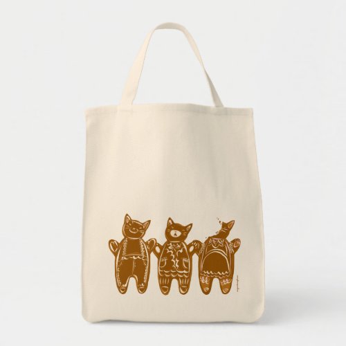 Gingerbread Cats _ Hand Painted Tote Bag