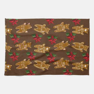 Gingerbread Cats on Dark Chocolate - Hand Drawn Kitchen Towel
