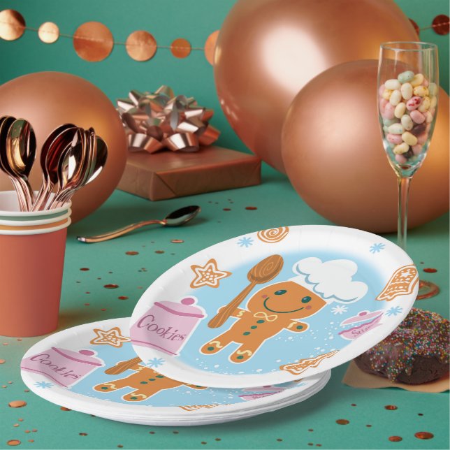 Gingerbread Chef Paper Plates (Multi)
