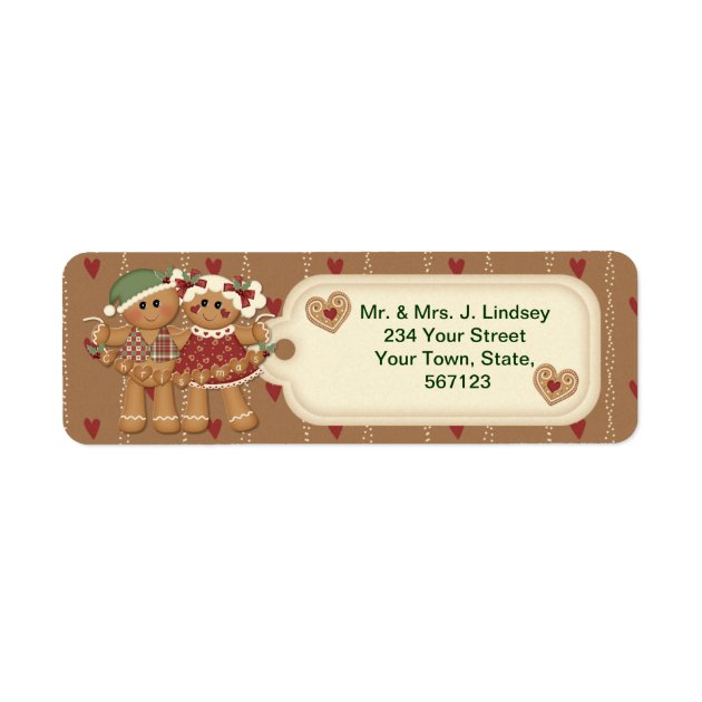 Gingerbread Christmas Address Labels