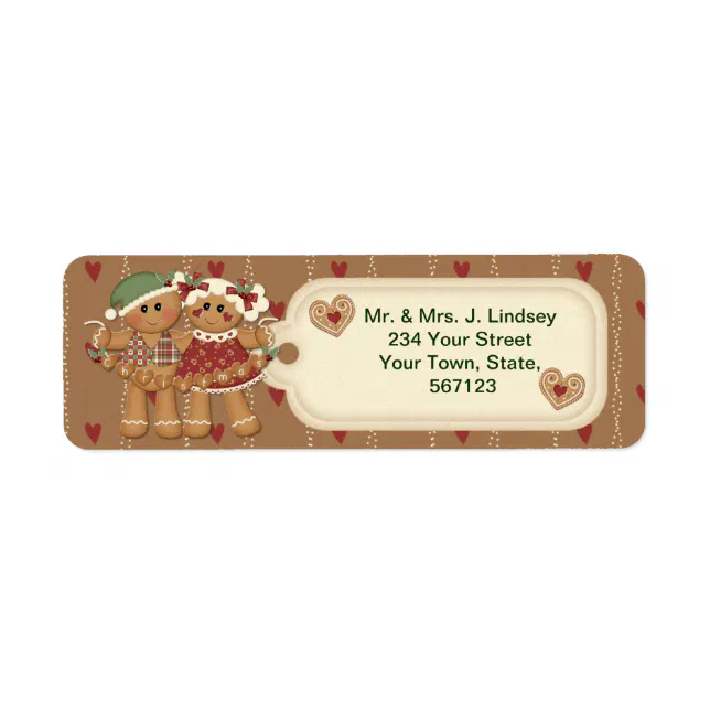 Gingerbread Christmas Address Labels | Zazzle