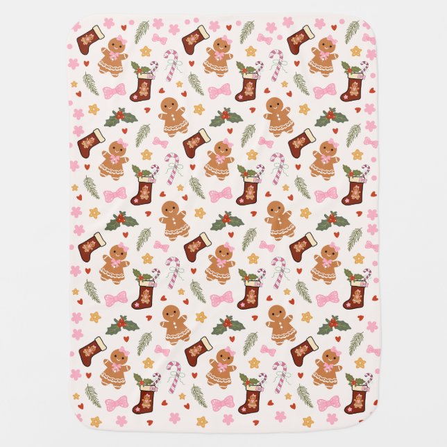 Gingerbread Christmas Baby Blanket (Front)
