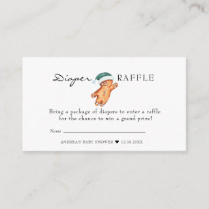 Gingerbread   Christmas Baby Shower Diaper Raffle Enclosure Card