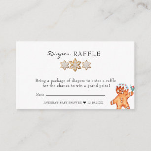 Gingerbread   Christmas Baby Shower Diaper Raffle Enclosure Card