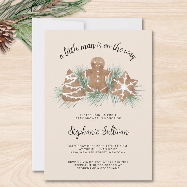 Gingerbread Christmas Baby Shower Invitation (Creator Uploaded)