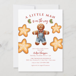 Gingerbread Christmas Baby Shower Invitation