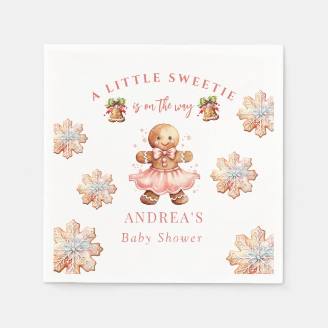 Gingerbread | Christmas Baby Shower  Napkins (Front)
