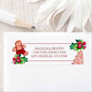 Gingerbread Christmas Baby Shower Return Address Label