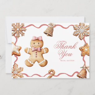 Gingerbread Christmas Baby Shower Thank You Card