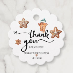 Gingerbread Christmas Baby Shower Thank You Favor Tags